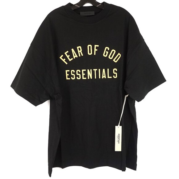 Fear of God Crewneck Short-Sleeve Tee in Black & Yellow Men's Size Medium - NWT - Picture 1 of 12
